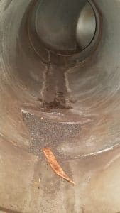 Image of corrosion on stainless flues